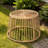Laine Outdoor Side End Table, 20 Inch Round Top, Brown Rope Woven Base
