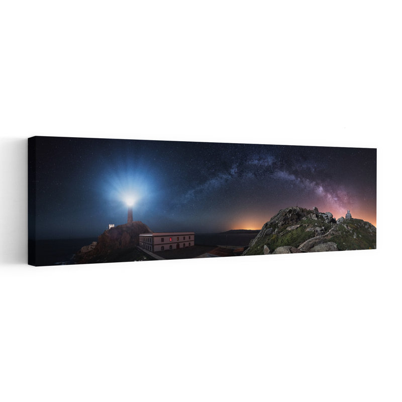 Milky Way Lighthouse Night Dramatic Peaceful Serene Coastal Landscape Wall Art, 91.44 cm H x 30.48 cm W