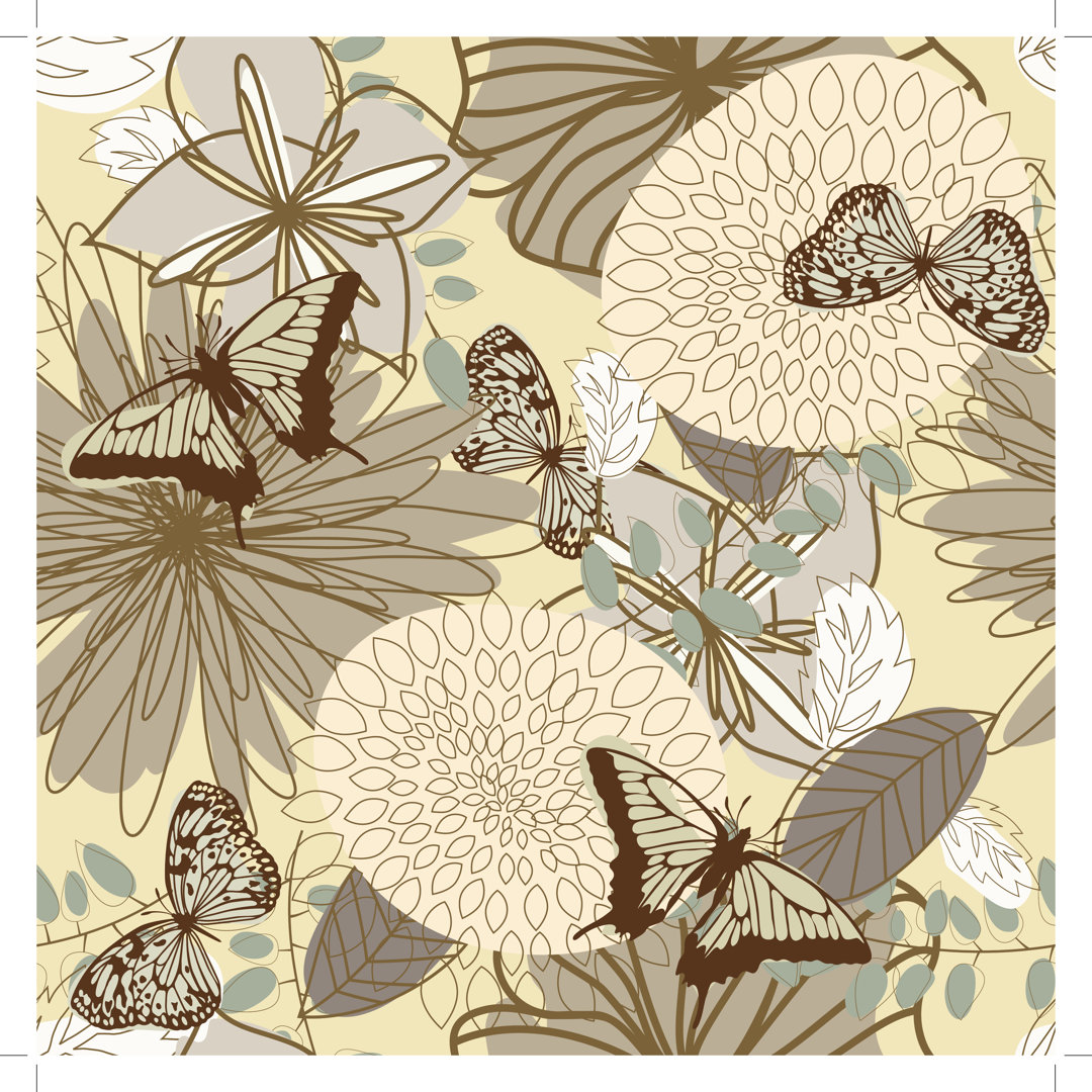 Abibatu Seamless Vector Floral Pattern by Angel_1978 - Wrapped Canvas Graphic Art