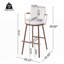 Tabouret de bar d'intérieur rembourré avec structure en métal et finition noyer, ensemble de 2