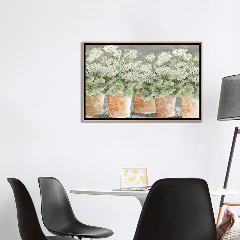«All In A Row II», reproduction d'art sur toile encadrée, H 26 po x l 40 po, Toile à cadre flottant sans passe-partout, Beige