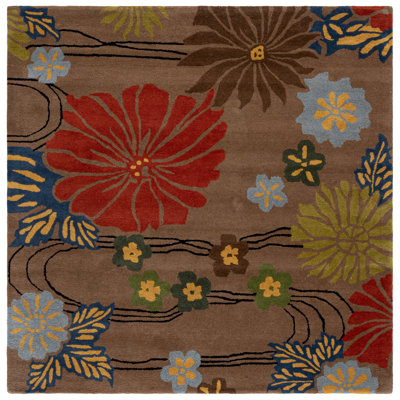 Clovill Hand Tufted Wool And Viscose Floral Rug