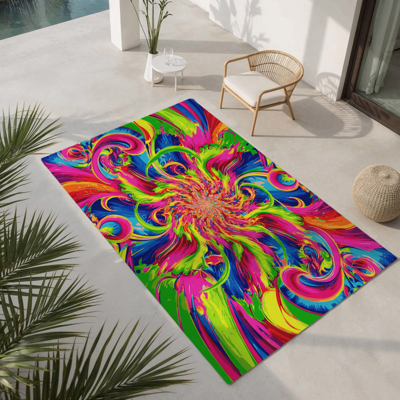 Tapis intérieur et extérieur Mind Melt, Rectangulaire 3 pi x 5 pi