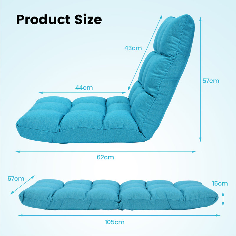 Kelm Iron Padded Folding Chair, Aqua
