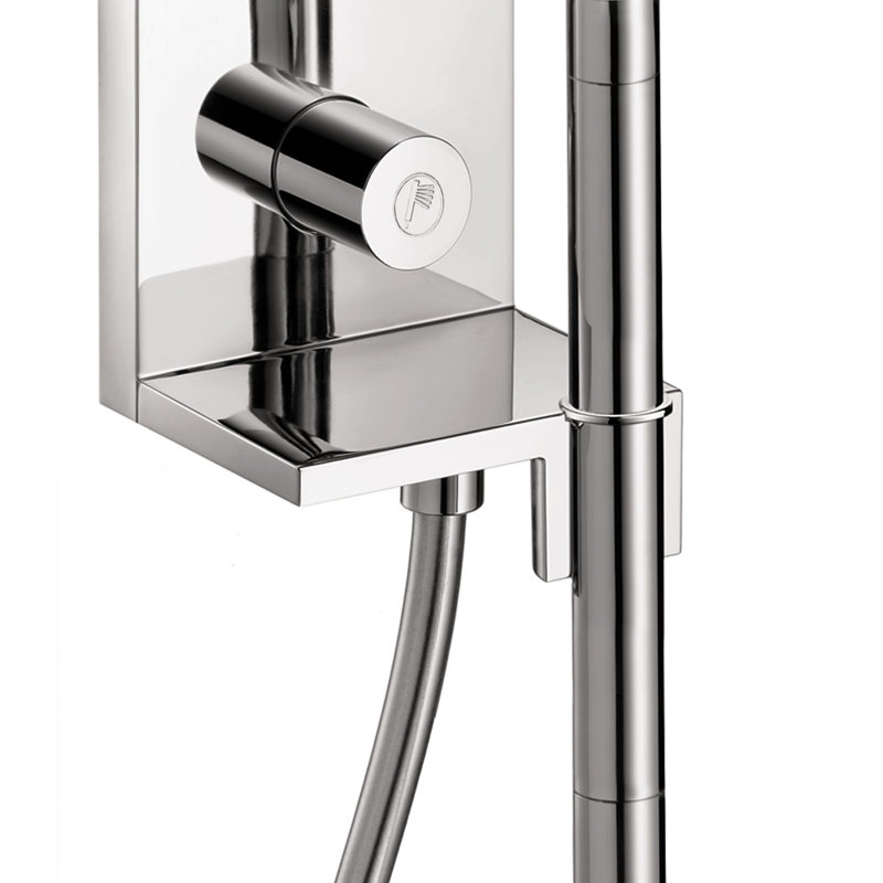 Showersolutions Luxury Handheld Shower Head Holdermodern Coordinating In Chrome, 12651001, Chrome
