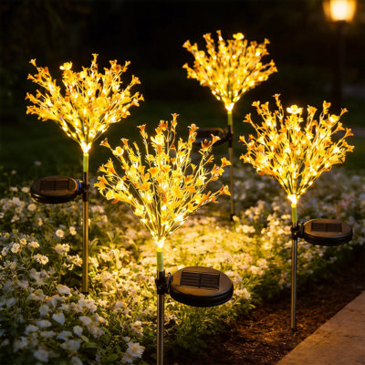 LED Solar Flowers Lights Outdoor Waterproof Pathway Light for Yard Lawn Garden Decor