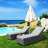 Munib 195cm Long Reclining Chaise Lounge Set with Cushions and Table