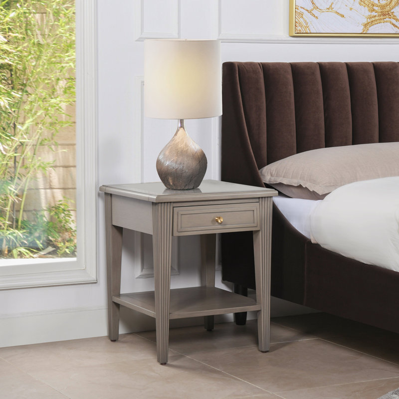 Humbert Solid Wood Top End Table with Storage