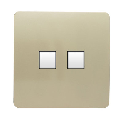 Trendi Switch 2 Gang RJ45 Cat 6 Modern Designer PC Ethernet Socket