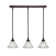 3 Light Stem Hung Linear Pendalier With 7" Italian Ice Glass