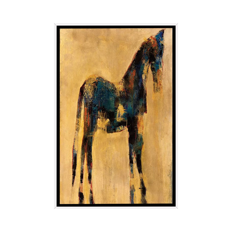 Indigo - Painting on Canvas, White Framed, 66.04 cm H x 45.72 cm W