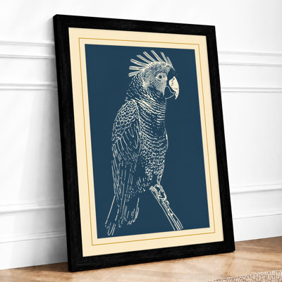 Cockatoo Profile Japandi - Framed Print