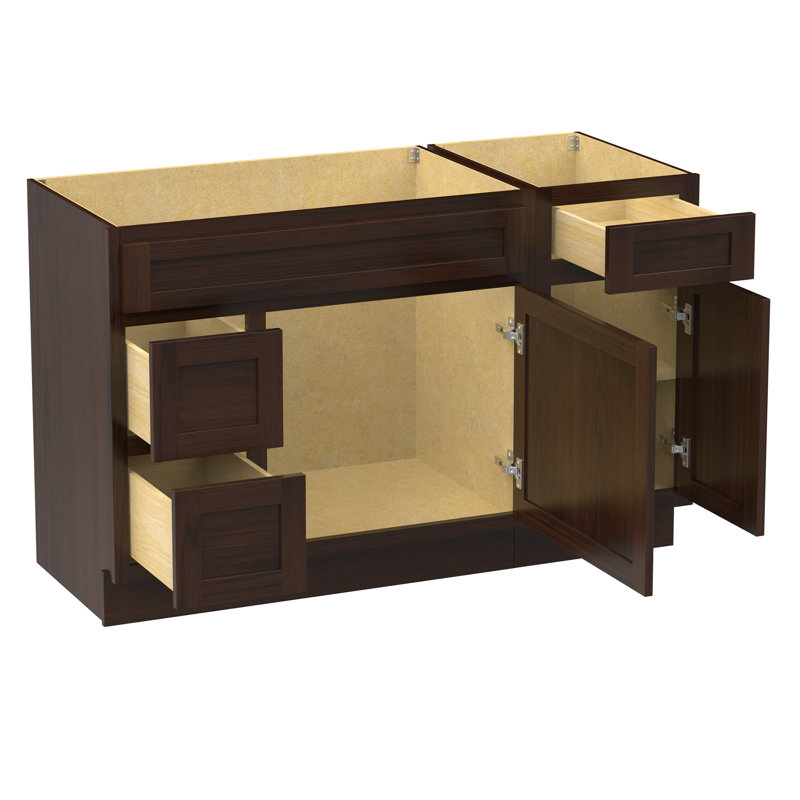 Base de meuble-lavabo simple 51 po seulement, Brun