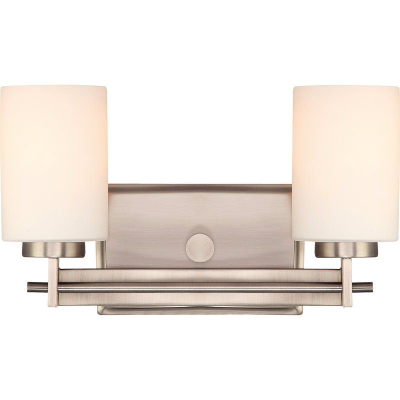 Éclairage de salle de bain à intensité variable 2 lumières Biller, Nickel antique