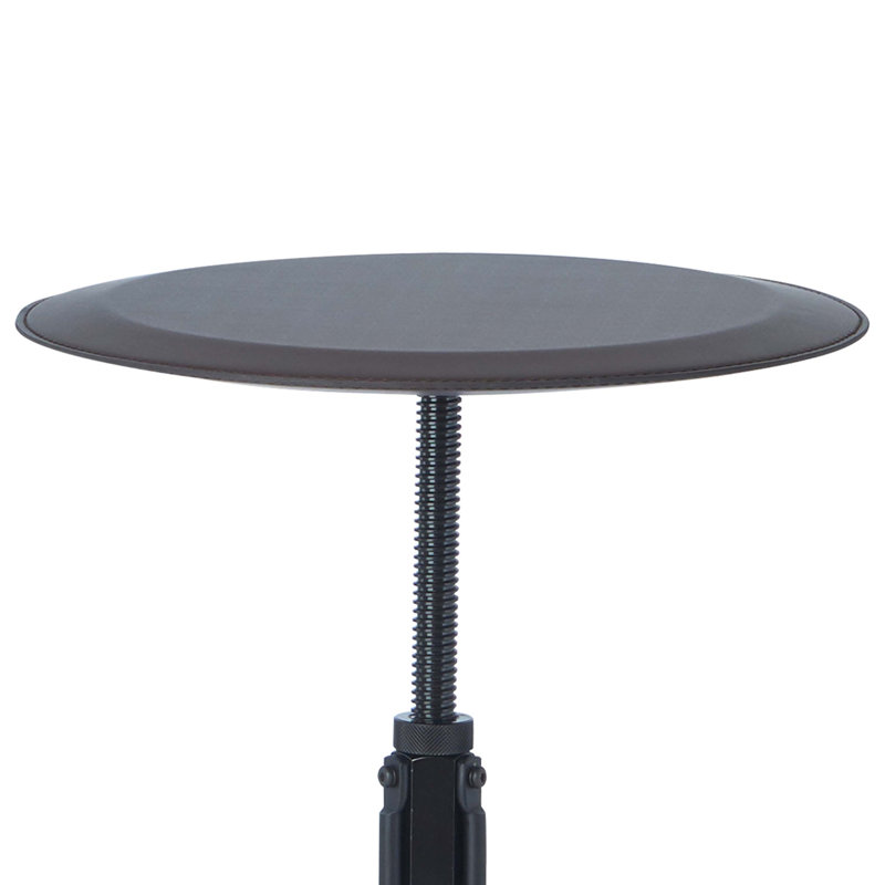 Sheyla 16.4"Dia Round End Table with Adjustable Top in Espresso and Black