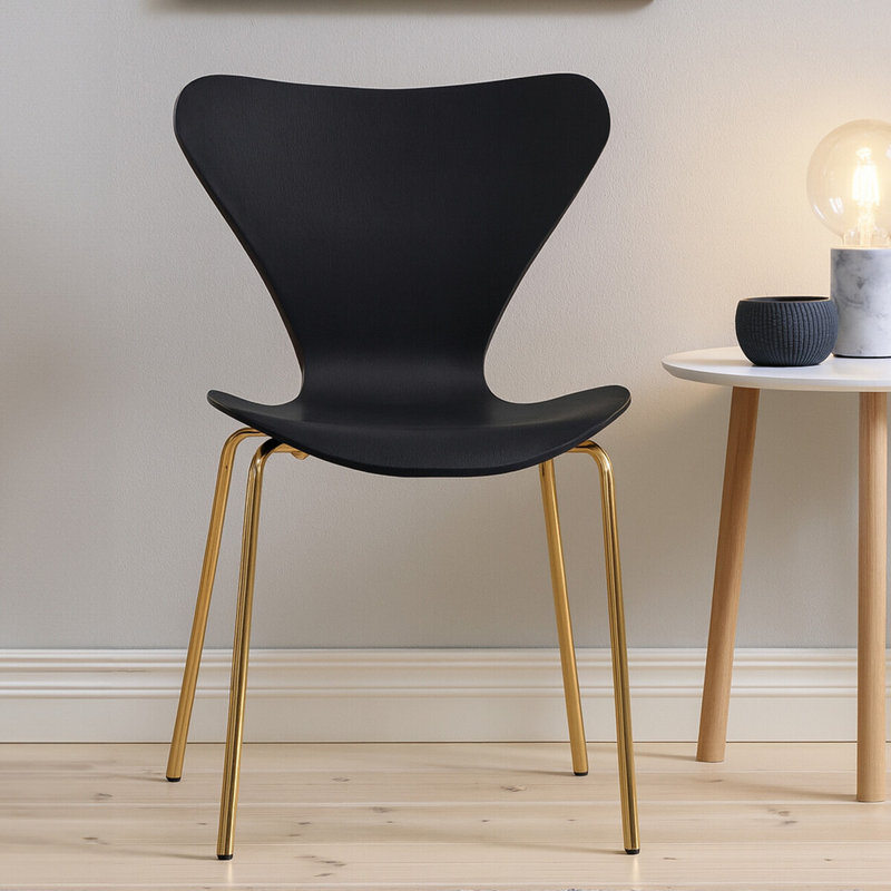 Sergey 49cm H Wing Back Stacking Side Chair, Grey
