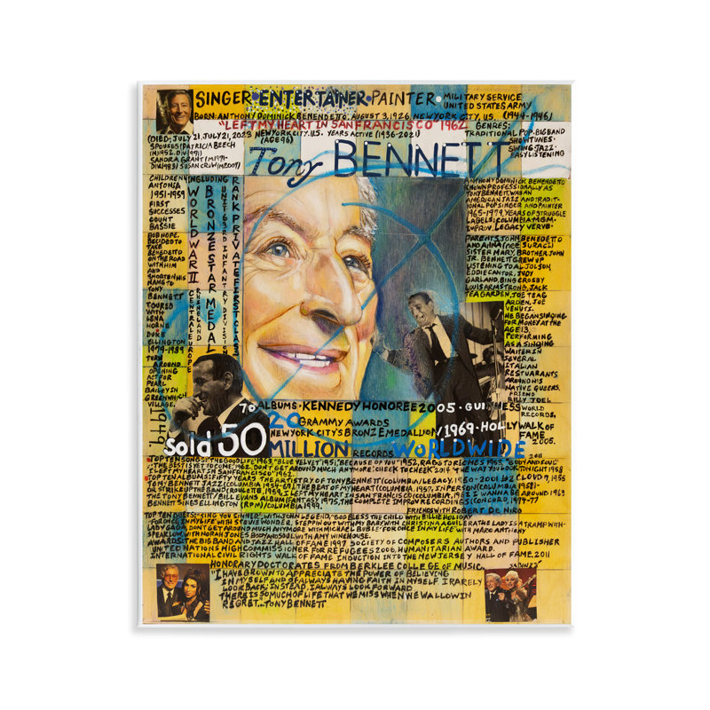 "Tony Bennett", collage sur bois par Sabin