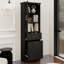 Grande armoire de rangement pour salle de bain, armoire de rangement autoportante avec deux tiroirs de tailles différentes et tablette réglable, panneau de fibres à densité moyenne avec finition peinte, blanc-550703901