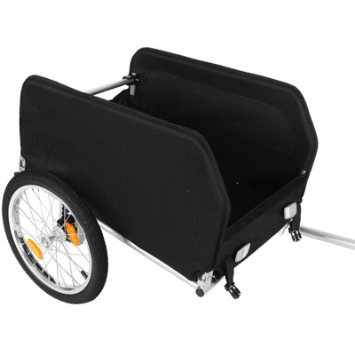Heavy-Duty Bike Cargo Trailer With Removable Waterproof Cover – 88 Lbs Capacity, 16" All-Terrain Wheels & Foldable Design For Camping, Groceries Red Black