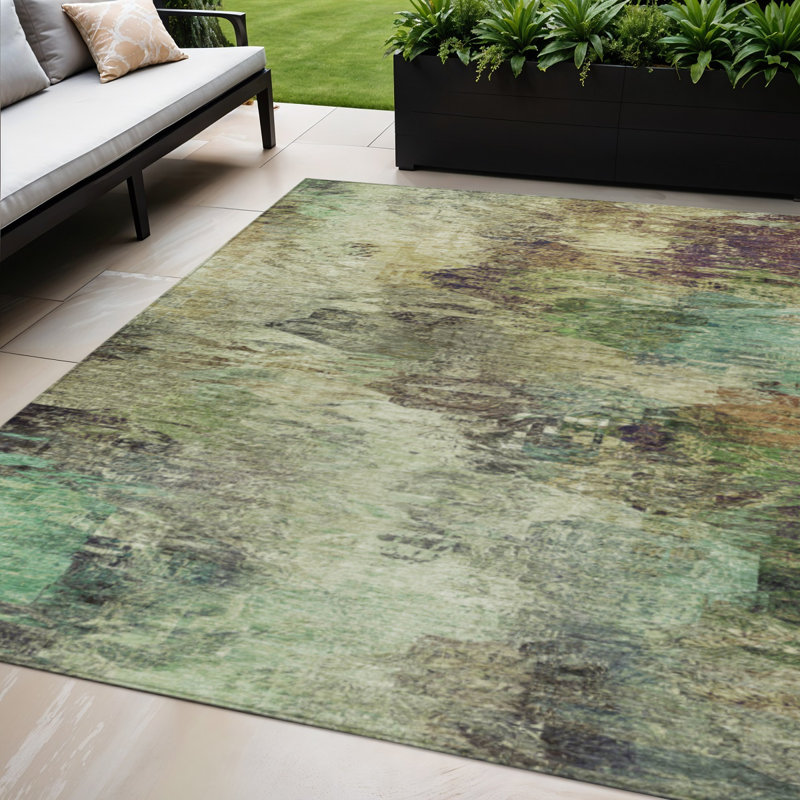Tapis intérieur lavable abstrait beige 5 pi x 8 pi