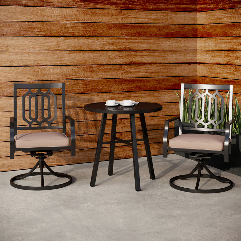 Alyah 2 - Person Patio Dining Set with Round Table , Cushions Included