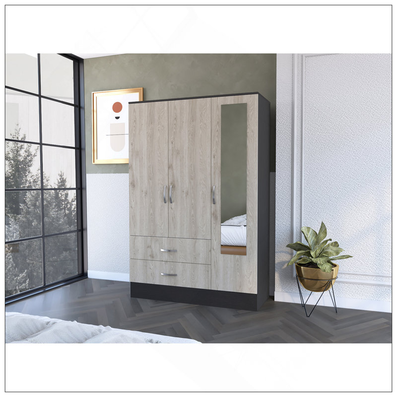 Armoire à miroir Florencia S, deux armoires avec cloisons, deux tiroirs