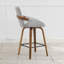 Tabouret de comptoir pivotant 26 po avec dossier enveloppé en bois cintré à finition noyer-1295572923-1295572926