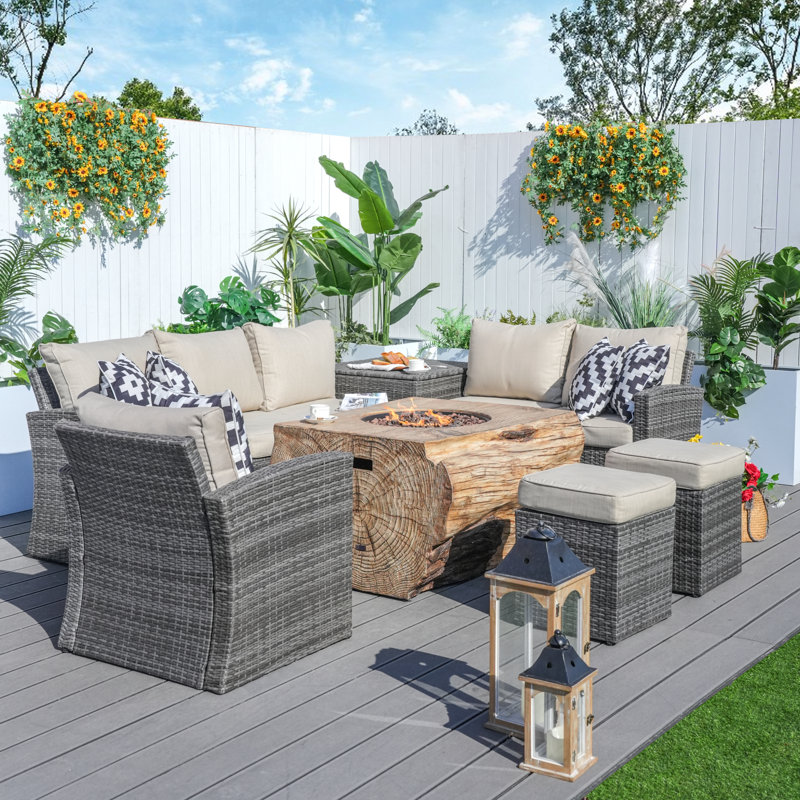 8 - Person Patio Conversation Set with Cushions