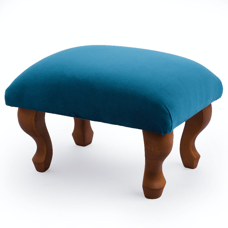 Greiner 38cm Wide Velvet Rectangle Footstool Ottoman