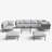 Latitude Run 11 Pieces Aluminum Patio Furniture Set, Modern Modular Sectional Sofa with Coffee Table and Upgrade Thickness Cushion-1816400265