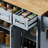 54.2-Inch Large Kitchen Island, Rubberwood Folding Countertop, Embossed Texture, 4-Wheel Movement, 4 Doors, 3 Drawers, Storage, Suitable For Kitchen And Dining Area, Gray-Blue.-523459593
