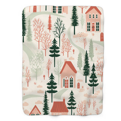 Cozy Village - Couverture sherpa de qualité supérieure 1 pièce