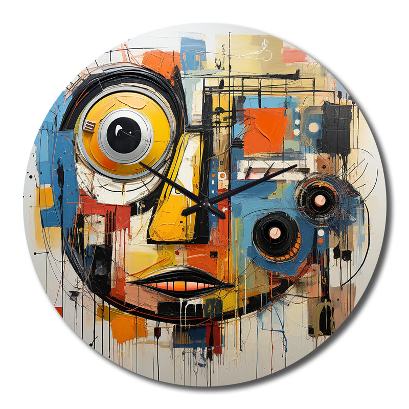 Pop Art Modern Robot IV - Horloge murale abstraite, Très grand