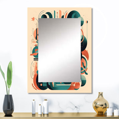 Couleurs du progrès II - grand miroir moderne Mid-Century, décor de miroir mural unique moderne, impression d'art en métal