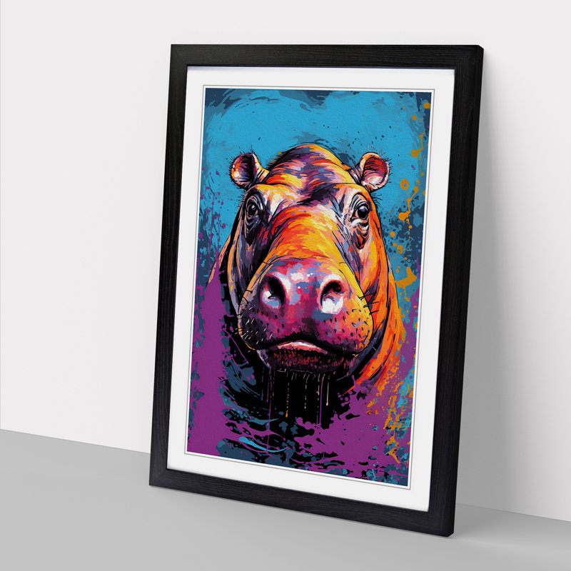 Hippo Pop - Framed Print