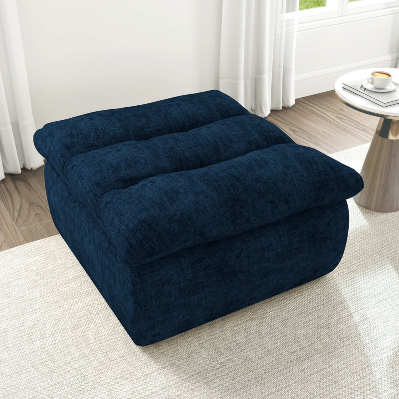 Lazy Armless Ottomans, Blue