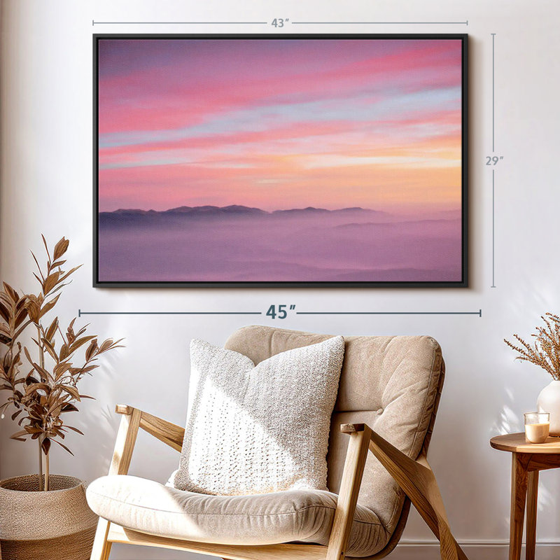 «Pink Sunrise», reproduction sur toile, H 43 po x l 29 po