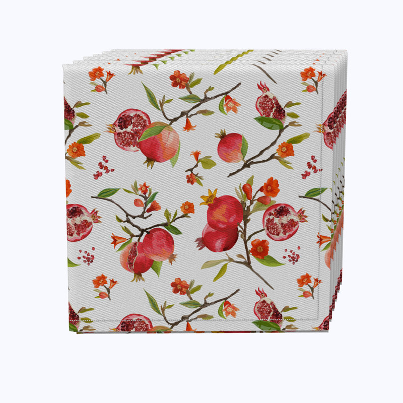 Cotton Twill Floral Square Napkin