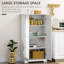 Armoire de rangement pour garde-manger, armoire de cuisine autoportante avec 2 portes, tablettes réglables pour la salle à manger