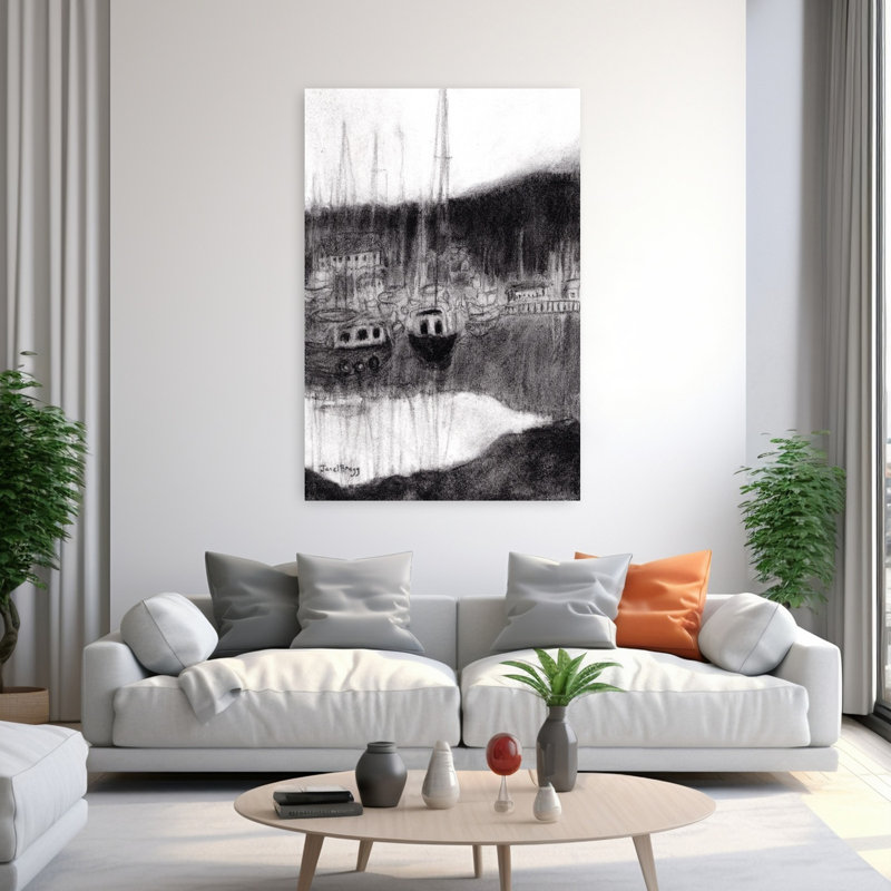 Art contemporain, art mural romantique dramatique et rêveur, H 60 po x l 40 po