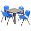 Plateau de table Kee Square, 4 chaises empilables-674458711-674458716-674458713