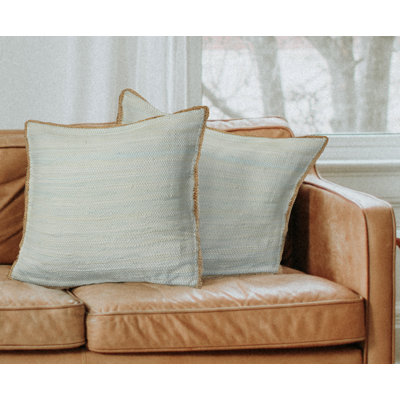 Ingrassellino Handmade Cotton & Jute Textured Throw Pillow
