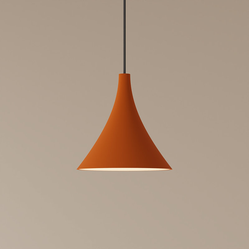 Gota Pendant Light, Persimmon, Black, 14" H x 9.84" W x 9.84" D