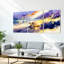 Tortue de mer et vagues dorées, ensemble de 3 reproductions d'art sur toile-225513233