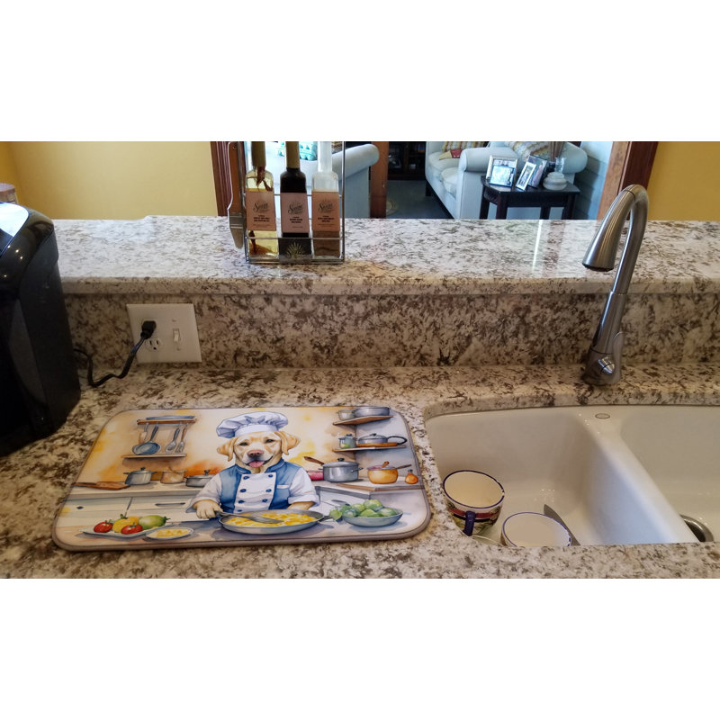 Yellow Labrador Retriever The Chef Dish Drying Mat