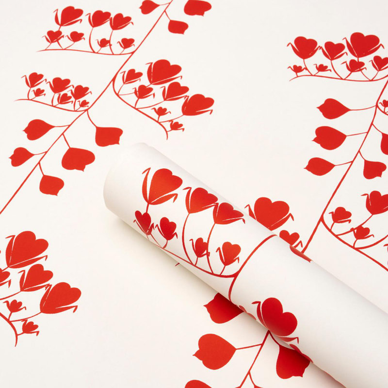 Papier peint Schumacher x Peg Norriss, Rouge