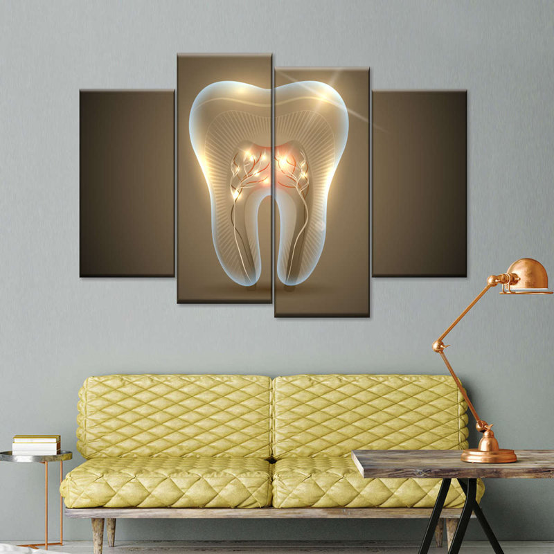 " Shining Tooth " 4 - Pieces, 22" H x 36" W x 1" D