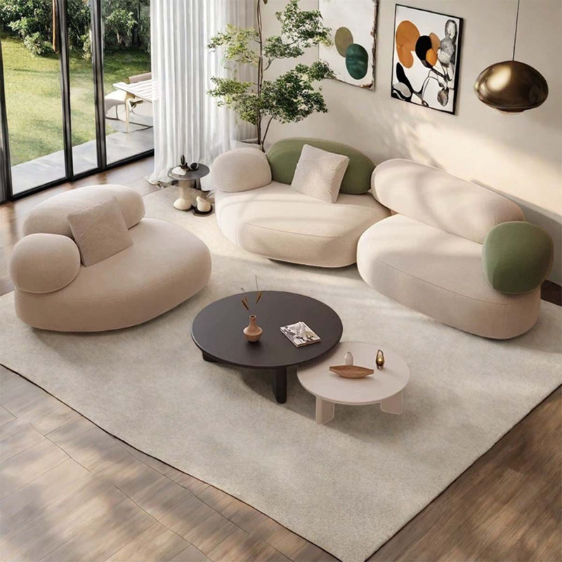 Green beige cobblestone sofa combination