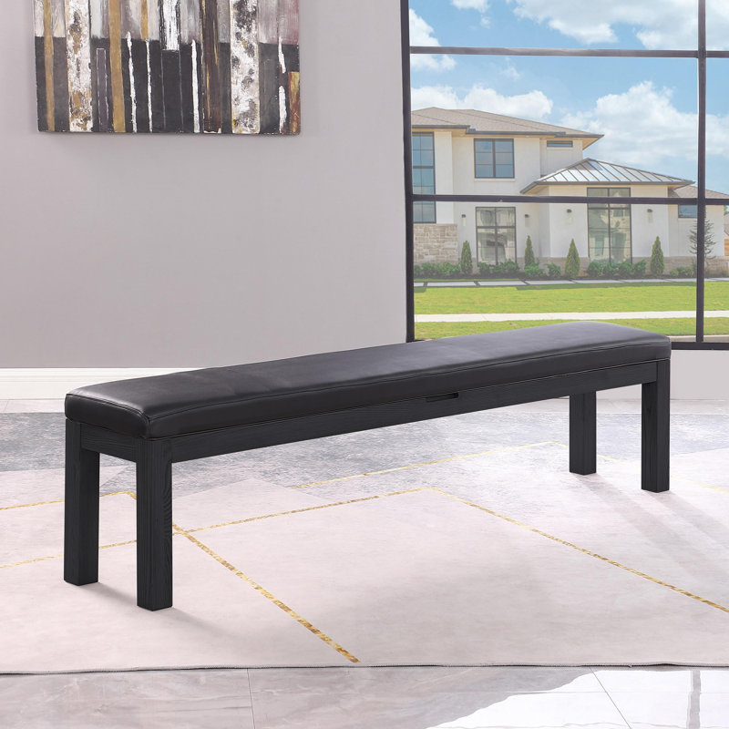 Billiard Bench with Storage for Olivia Slate Pool Table, Vintage Black