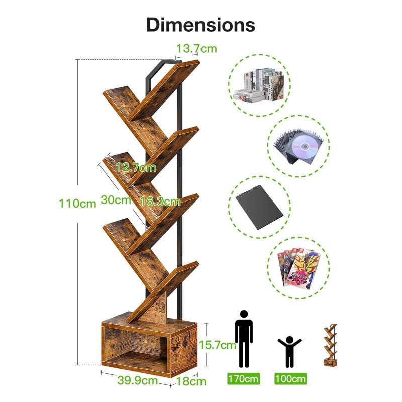 110 cm H x 39.9 cm W Bookcase